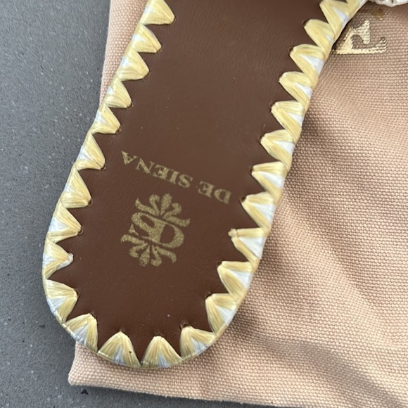 De Siena Raffia Embroidered Slides From Athropologie - Picture 3 of 6